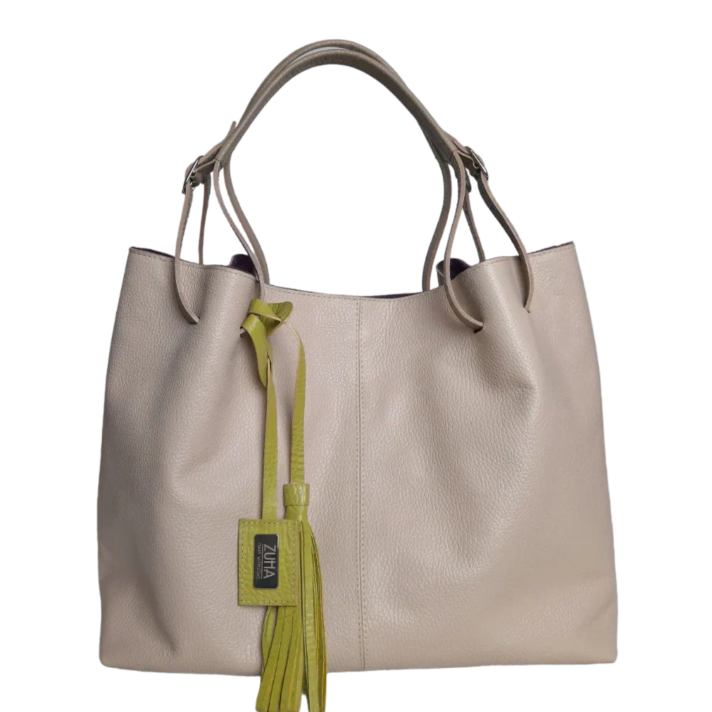Bolso de mano de cuero Adelle Nude para mujeres