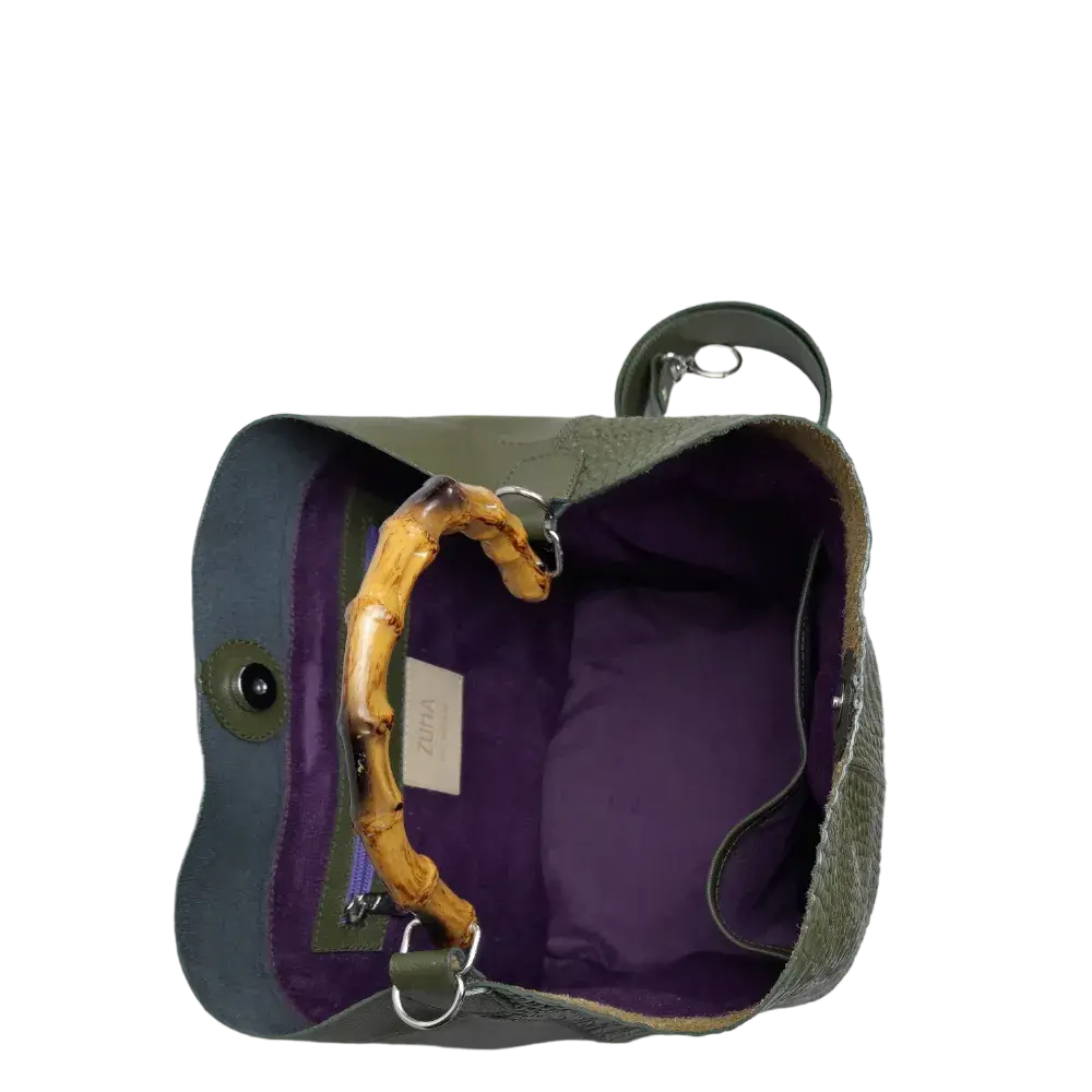 Claire Glavial Bolsa de Cuero para Damas en Verde Oliva