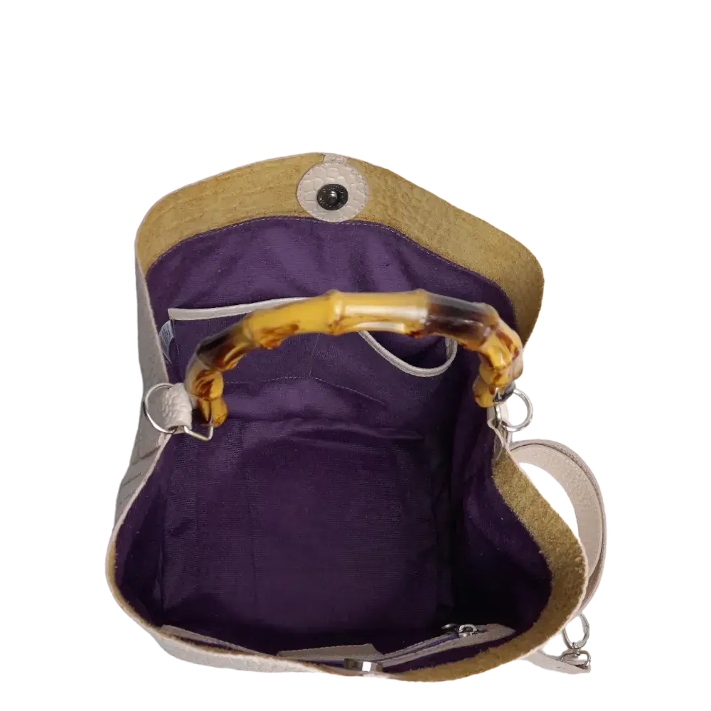 Bolso de mano Claire en diseño de reptil nude