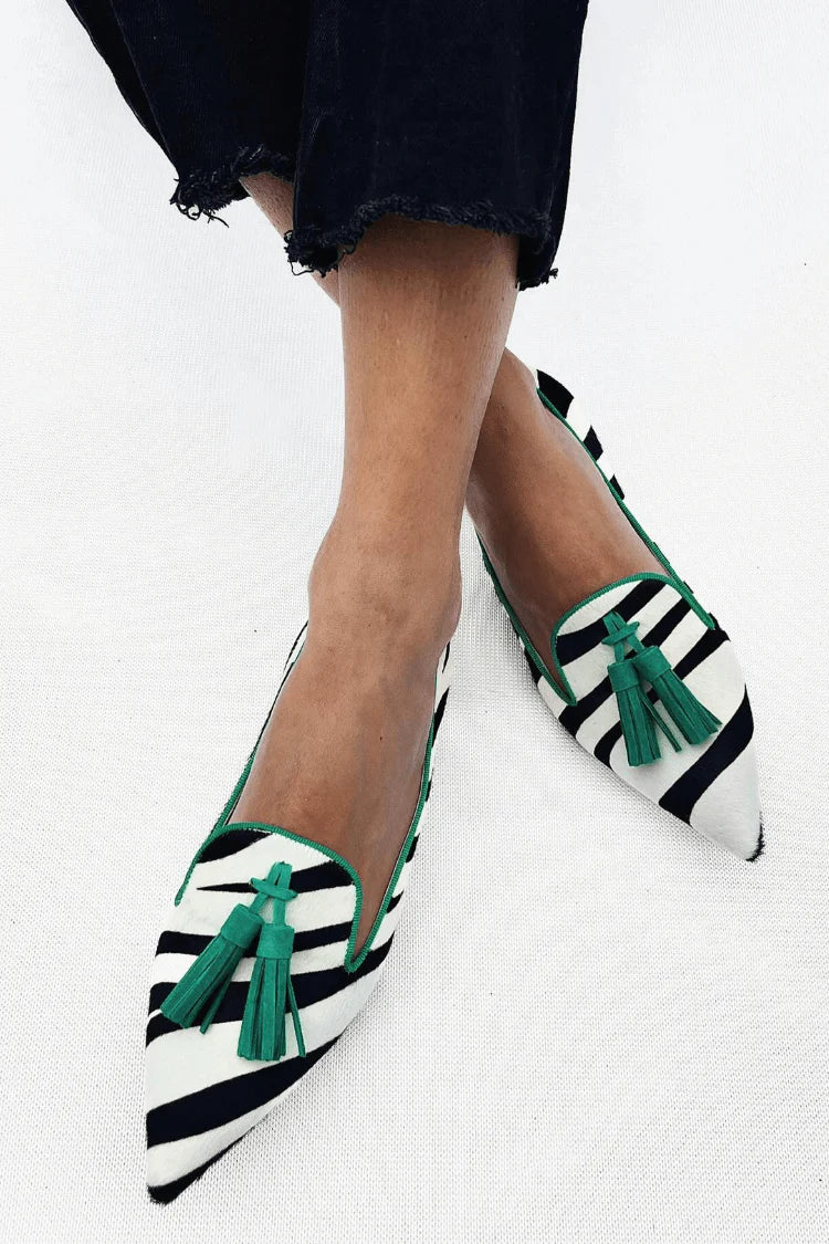Riane™ | Mocasín Cebra Verde