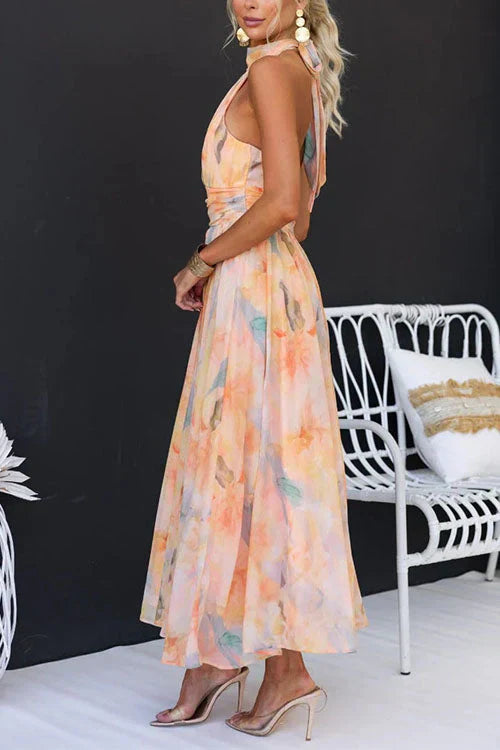 Sandra | Elegante Vestido Maxi Acuarela para Verano