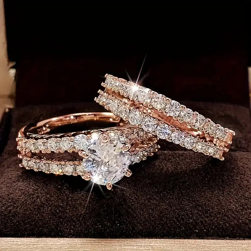Conjunto de anillos Radiancia Eterna | Oro