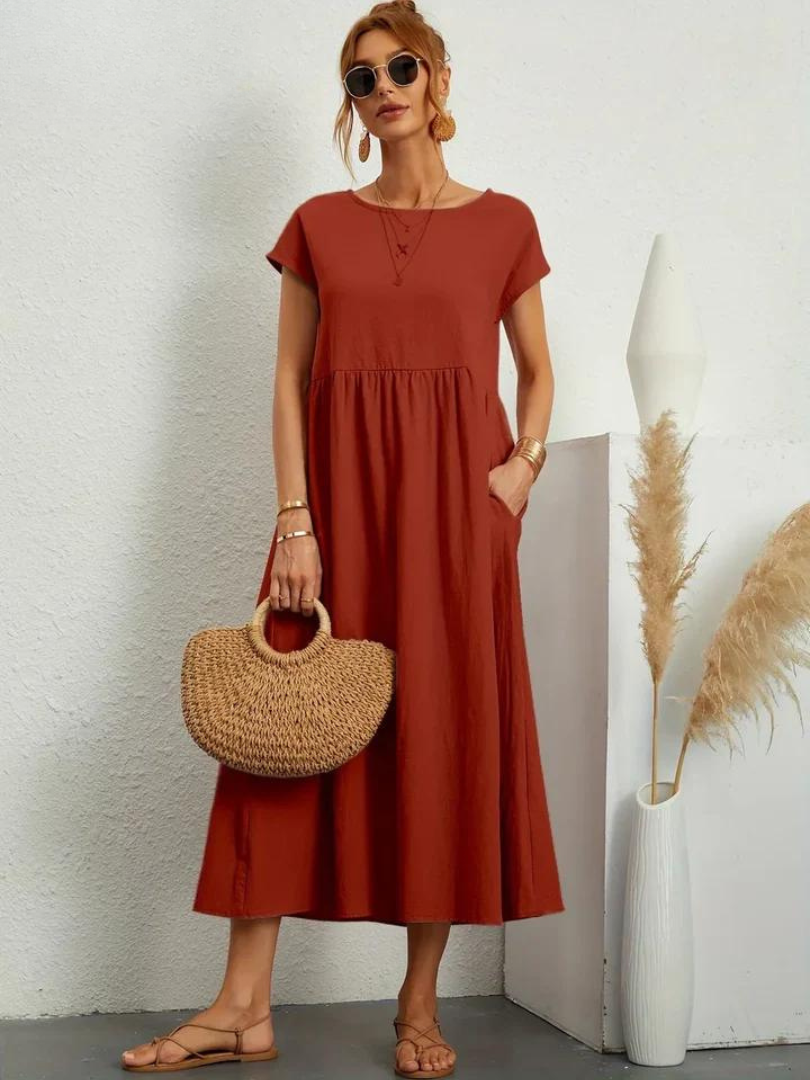 Ruby | Robe Essentielle Élégante en Coton et Lin