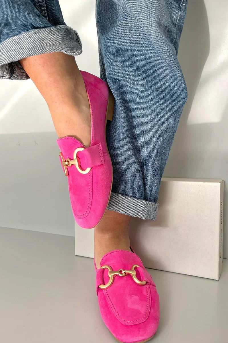 Hélene™ | Mocasines Rosas en Ante