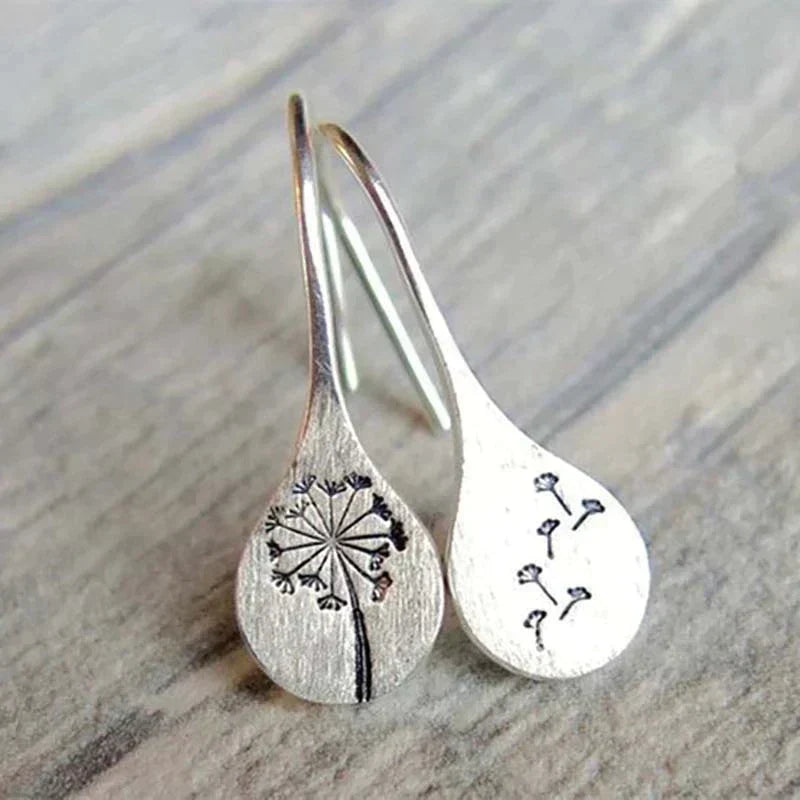 Pendientes de Flores de Plata Vintage