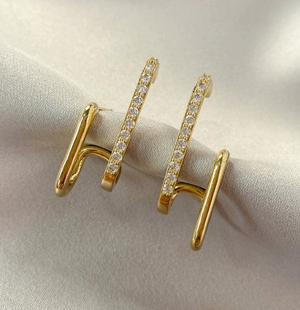 Pendientes de Oro de 18K con Cristales de Garra