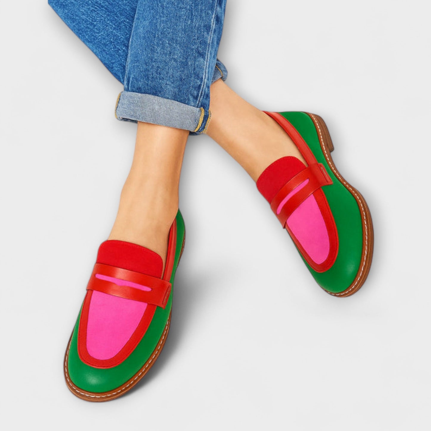 Nyla™ | Mocasines Casual Contrastados