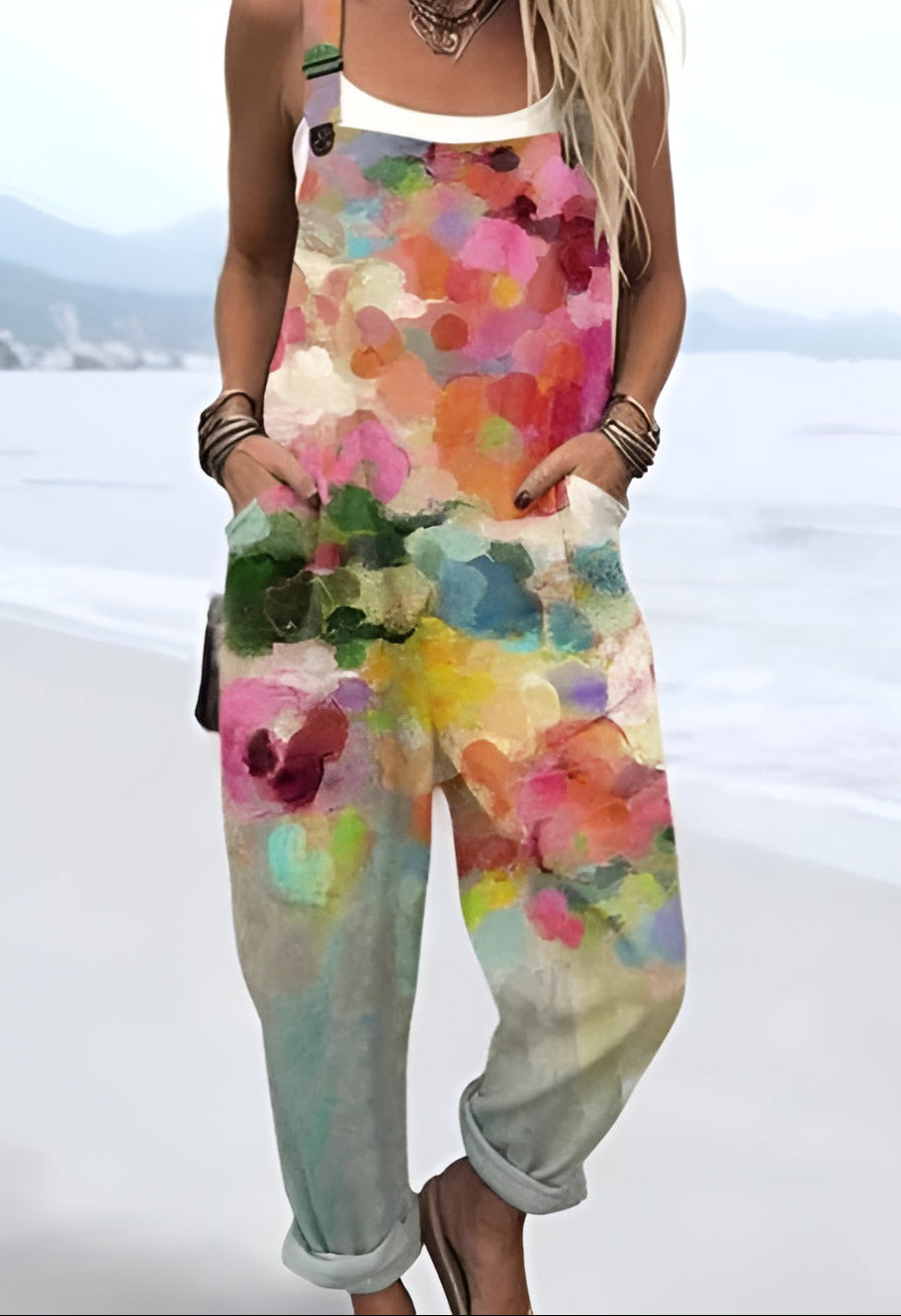 Ingeborg | Pantalón de tirantes Aquarellblüte