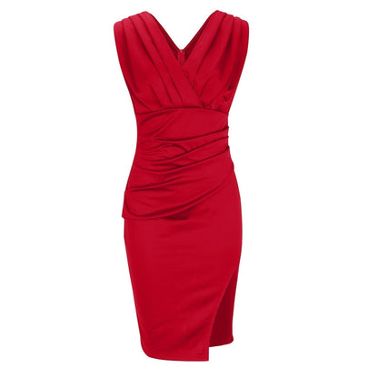 FLORINE™ | Vestido ajustado con escote en V y abertura