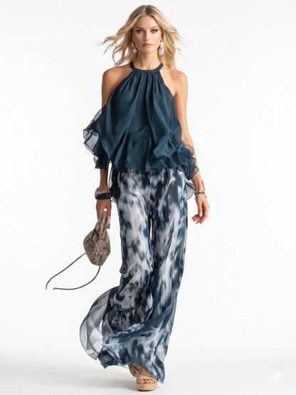 Conjunto de chiffon elegante de dos piezas