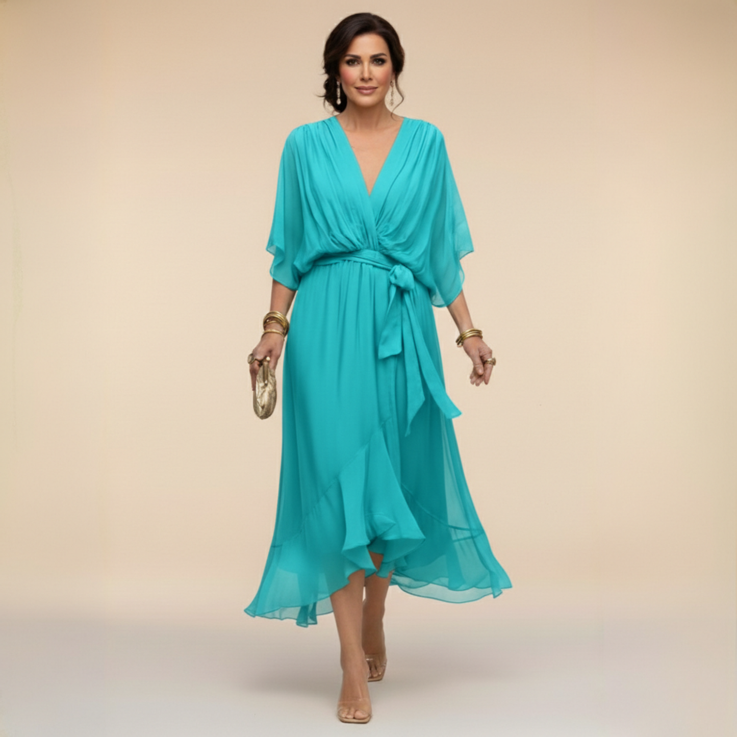 MARTA™ | Vestido ligero y transparente con escote en V
