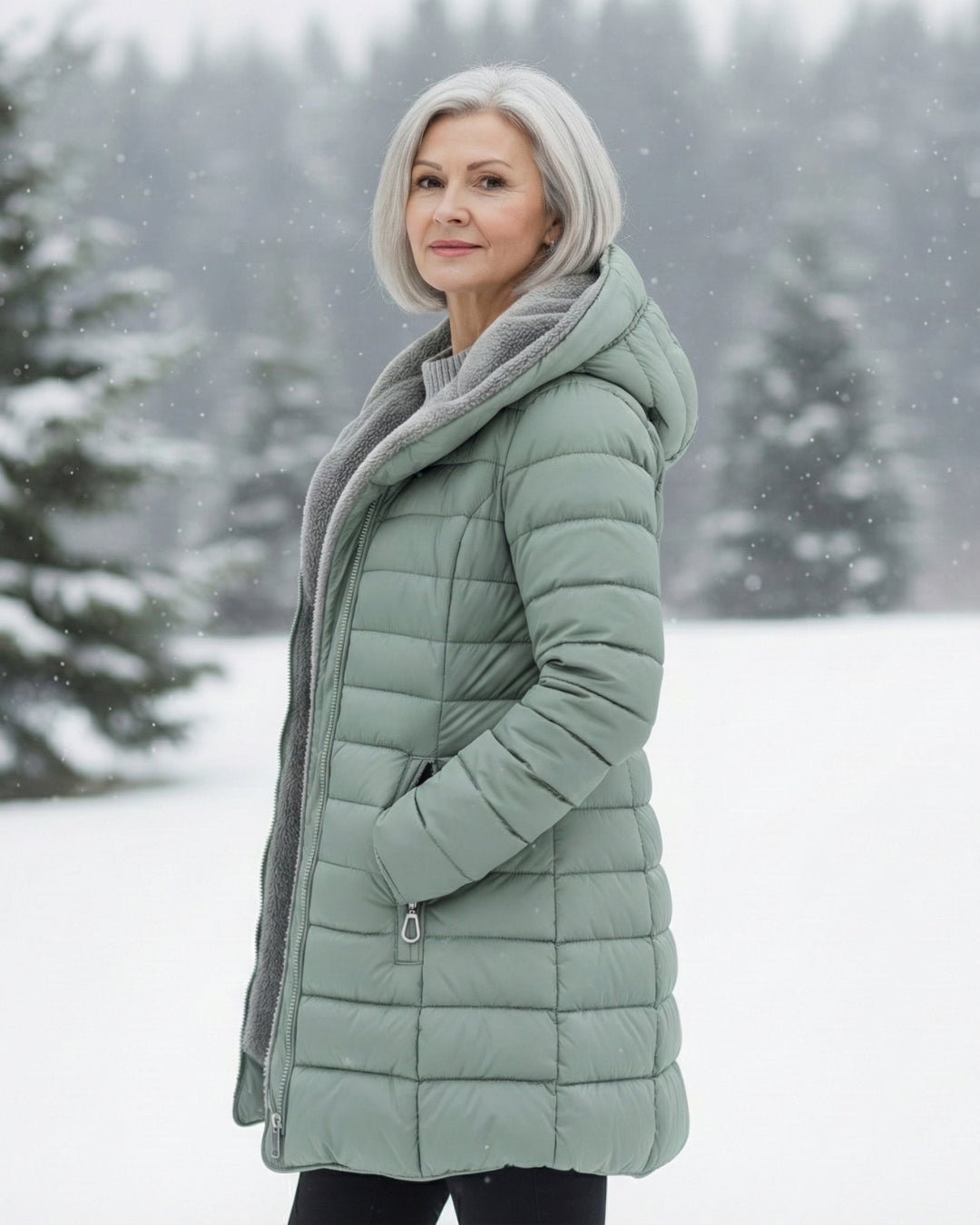 Clair | Reversible Puffer Jacket in Fleece
