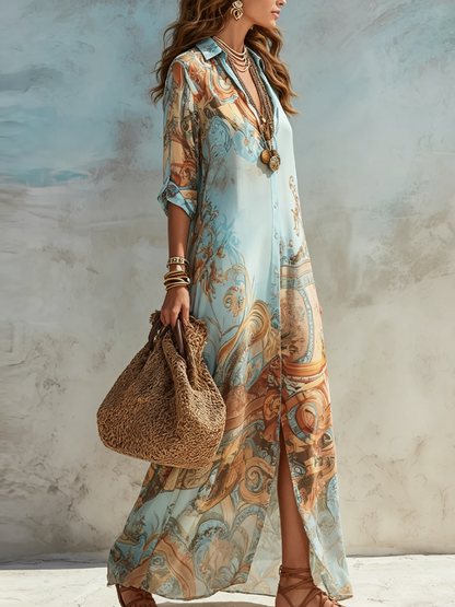 Carmen | Vestido Maxi Floral de Gasa Málaga