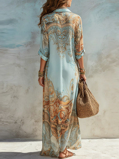 Carmen | Vestido Maxi Floral de Gasa Málaga