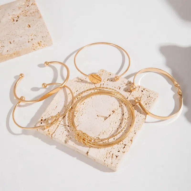 Conjunto de pulseras Elegancia Anudada | Oro