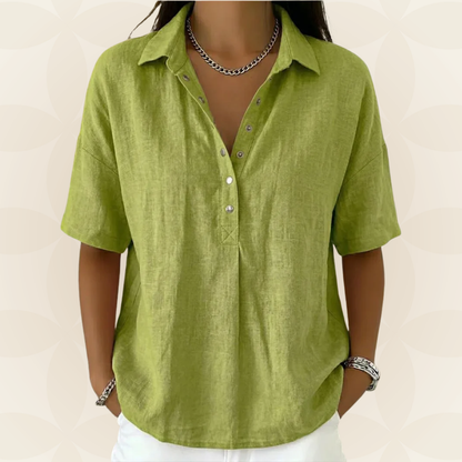 Sofía | Blusa con cuello y detalle de botón