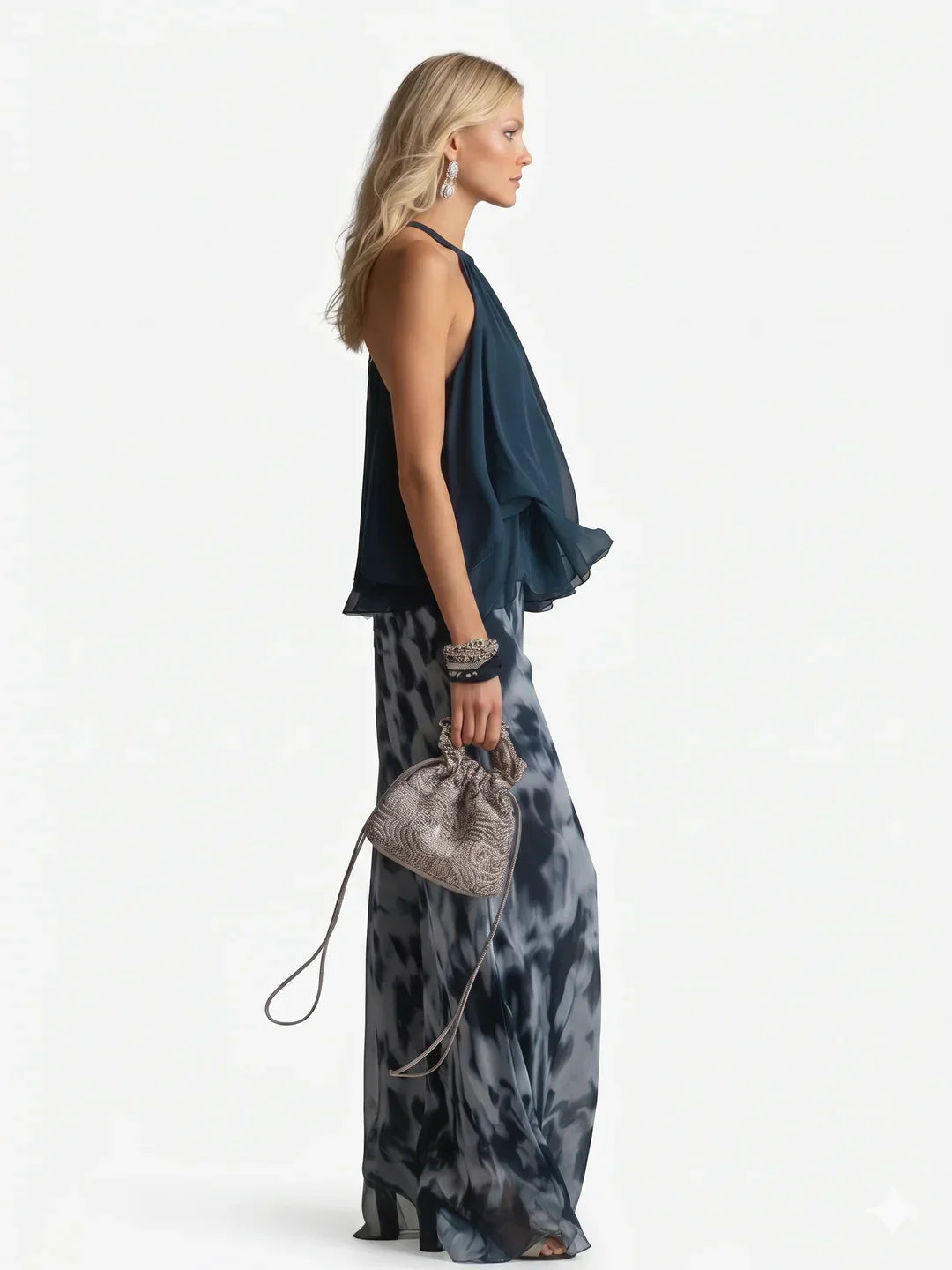 Conjunto de chiffon elegante de dos piezas
