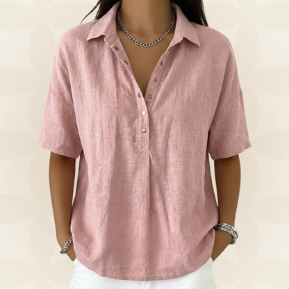 Sofía | Blusa con cuello y detalle de botón