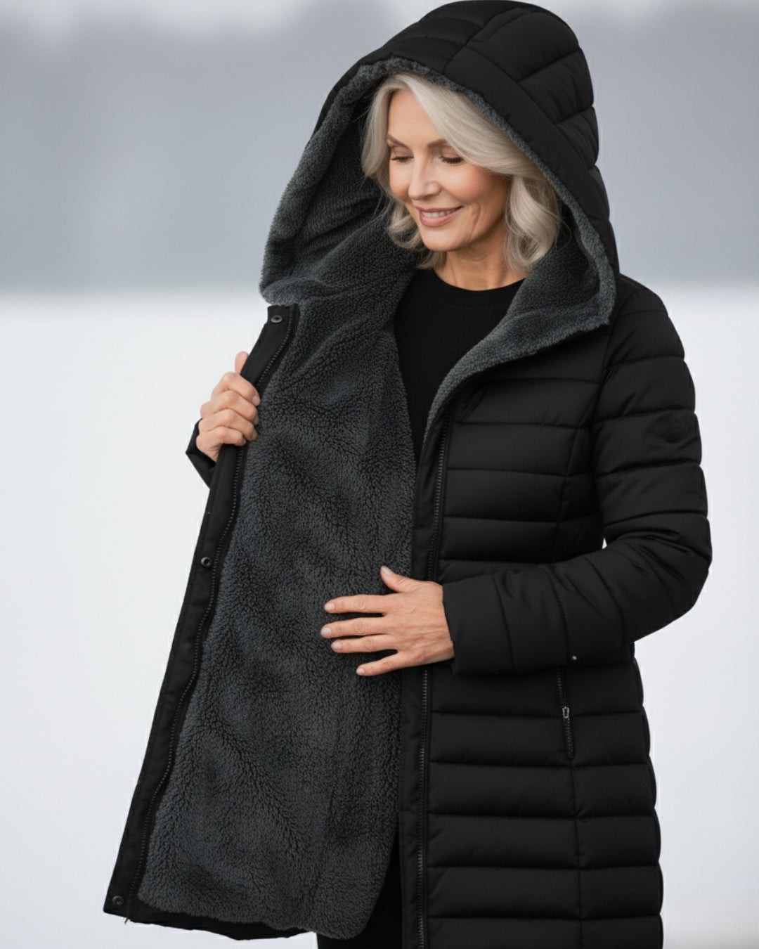 Clair | Reversible Puffer Jacket in Fleece