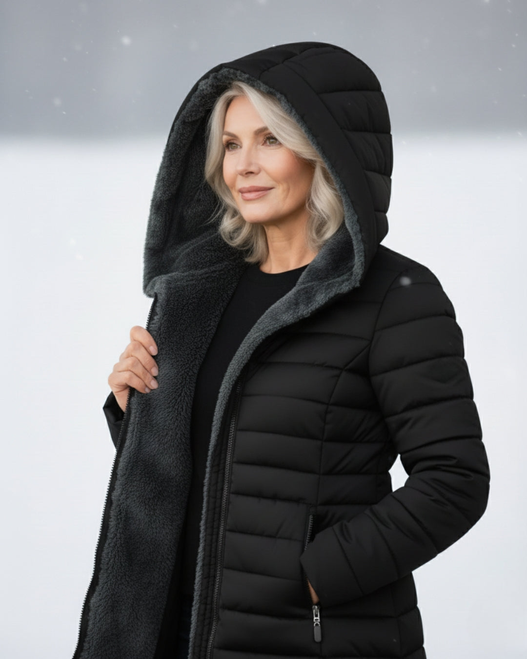 Clair | Reversible Puffer Jacket in Fleece