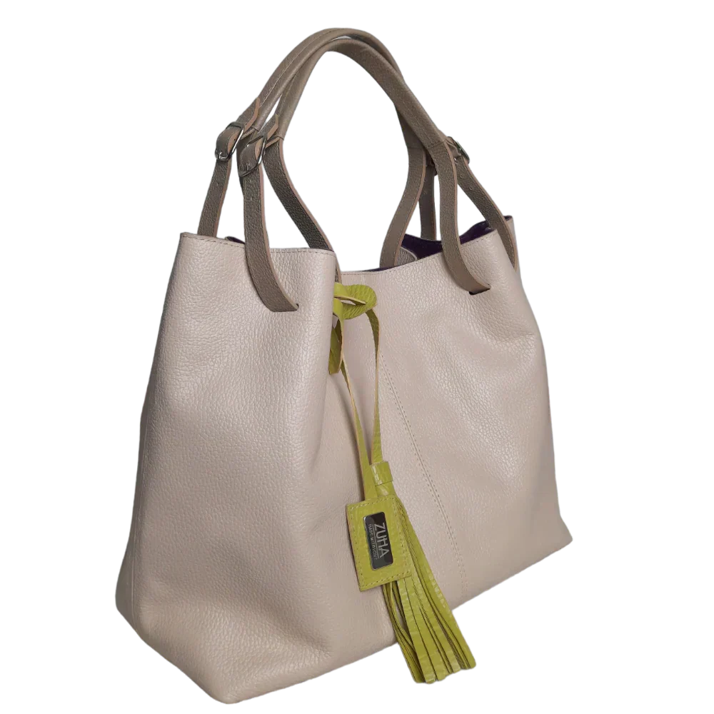 Bolso de mano de cuero Adelle Nude para mujeres
