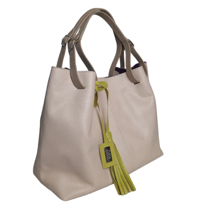 Bolso de mano de cuero Adelle Nude para mujeres