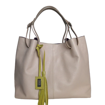 Bolso de mano de cuero Adelle Nude para mujeres