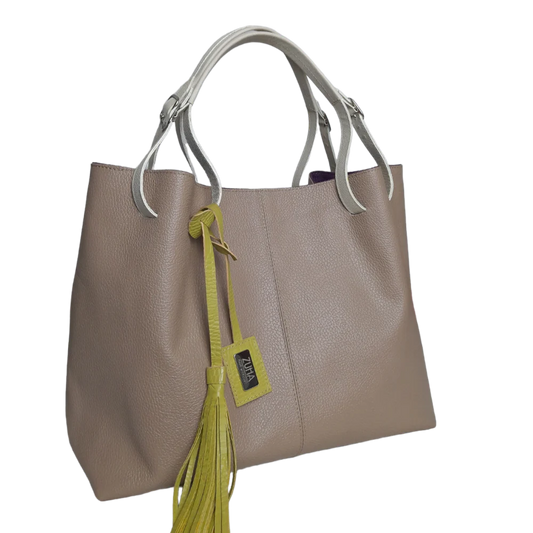 Bolso de mano Adelle Taupe para mujer de cuero