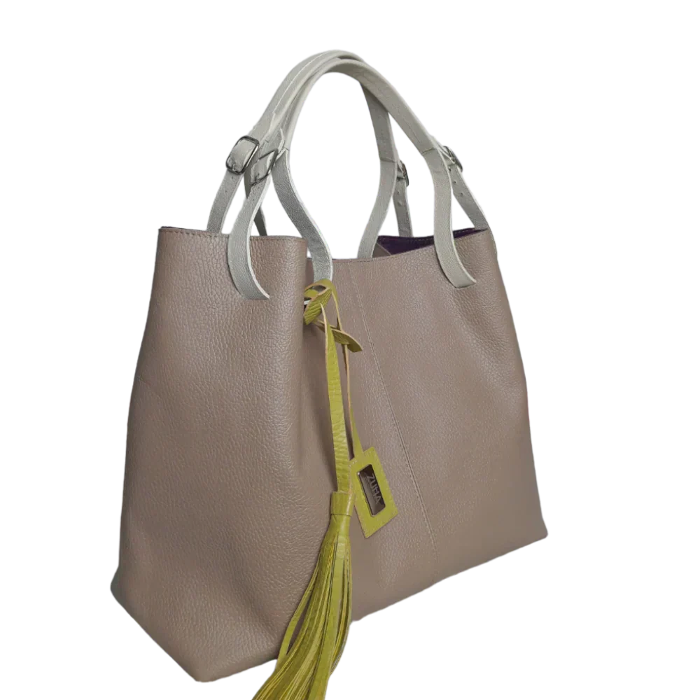 Bolso de mano Adelle Taupe para mujer de cuero