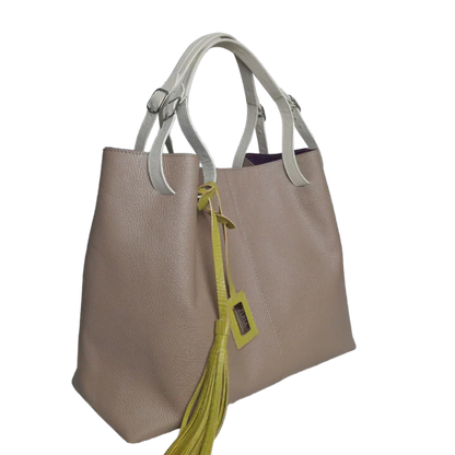 Bolso de mano Adelle Taupe para mujer de cuero