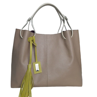 Bolso de mano Adelle Taupe para mujer de cuero