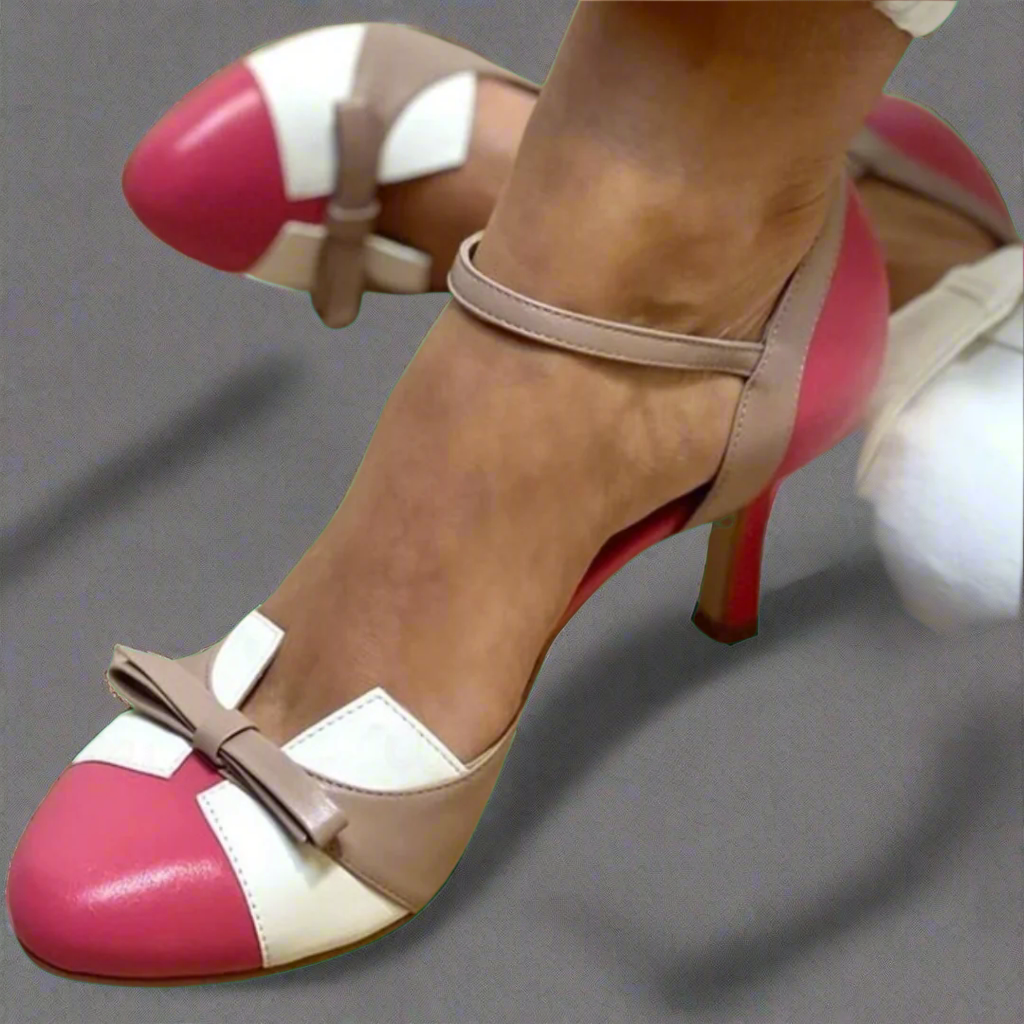 Bellarosa | Sandalias coloridas con nudo y correa, de punta redonda