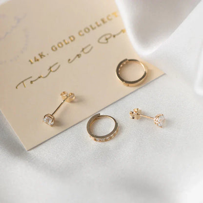 Conjunto de pendientes de piedra Dara Brillane | Oro