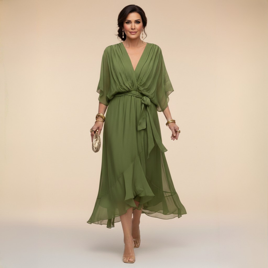 MARTA™ | Vestido ligero y transparente con escote en V