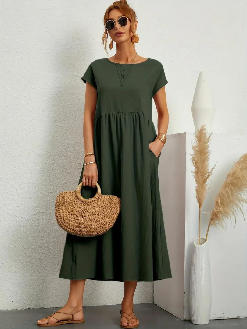 Ruby | Robe Essentielle Élégante en Coton et Lin