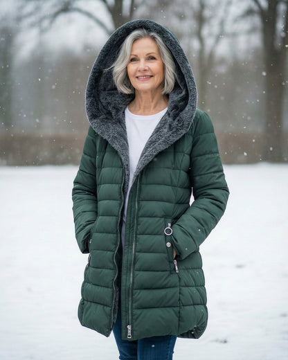 Clair | Reversible Puffer Jacket in Fleece