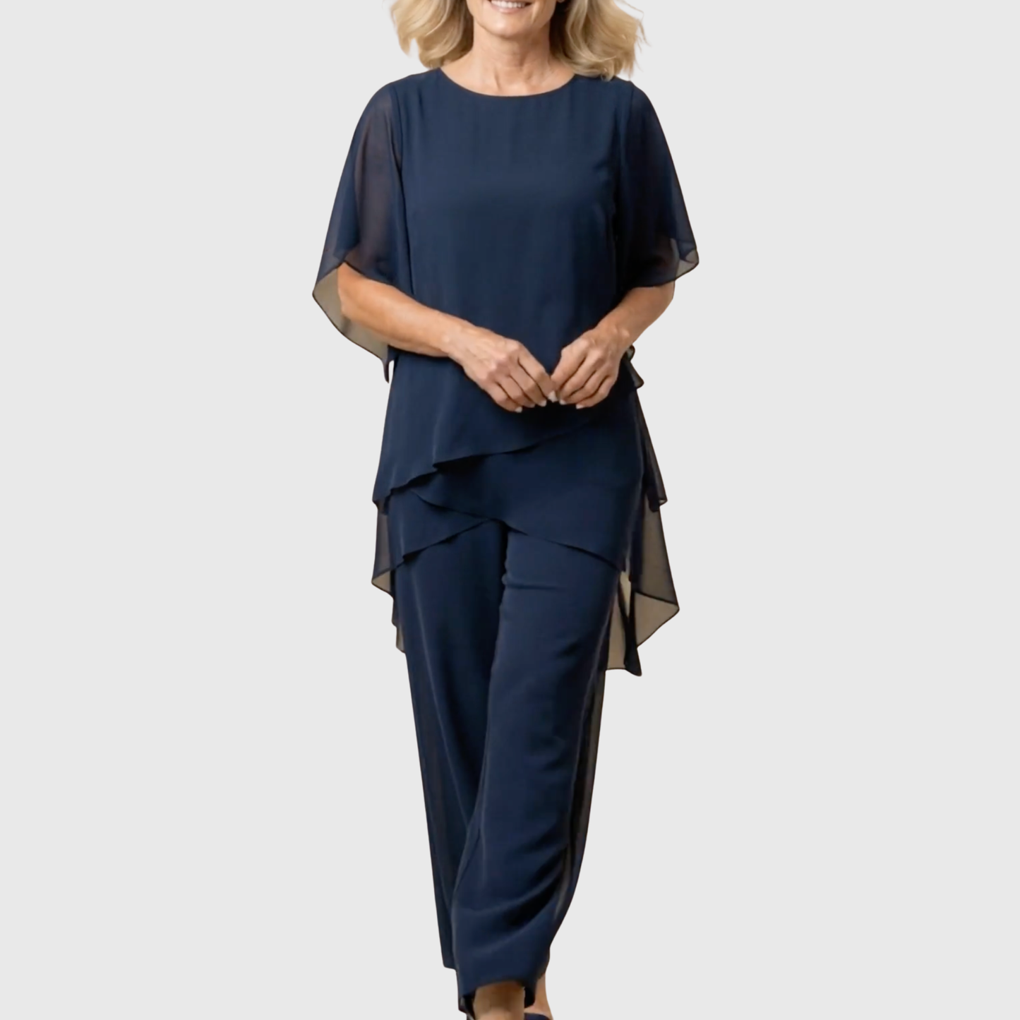 Linda | Conjunto de pantalones palazzo drapeados