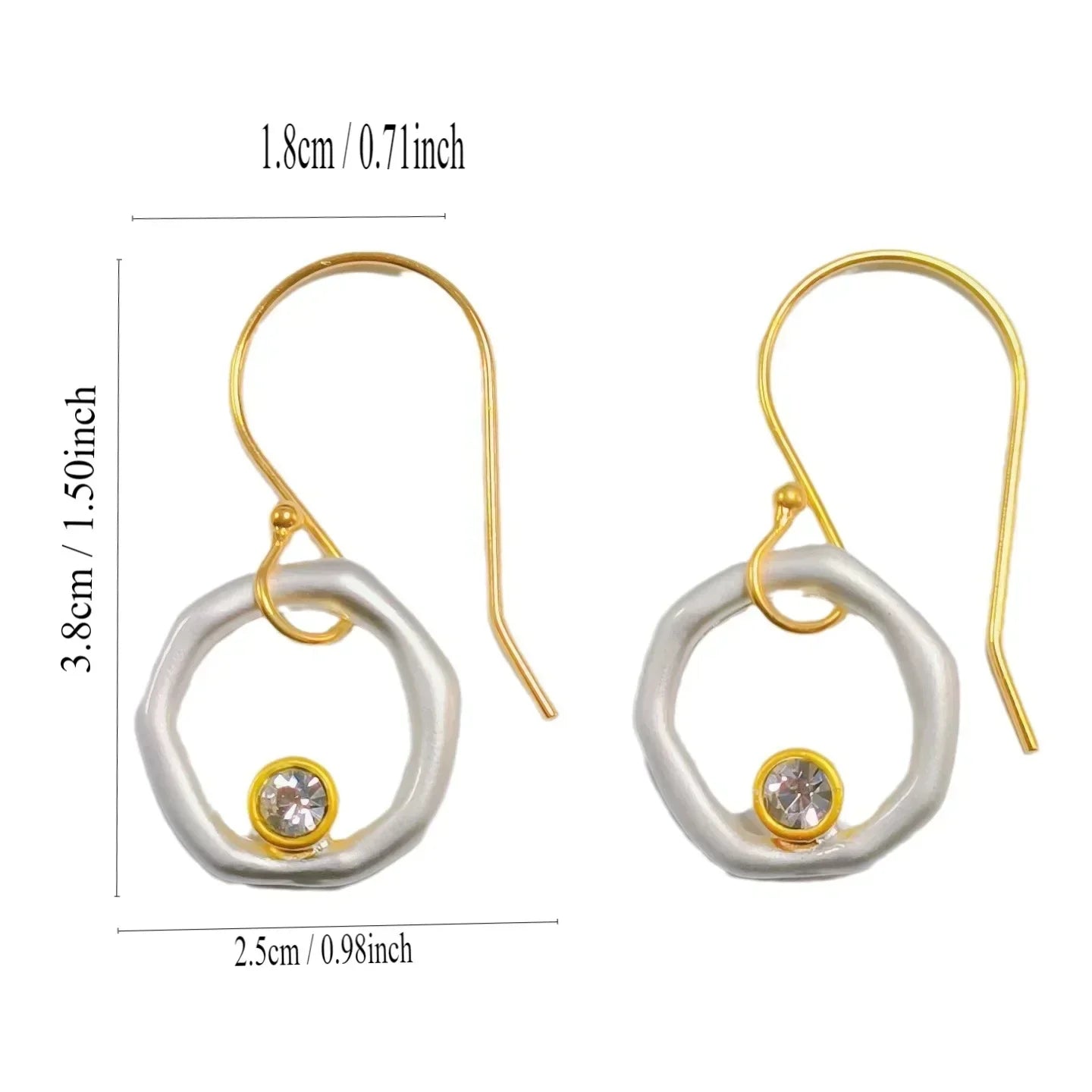 Pendientes Vintage de Oro y Plata con Circonitas