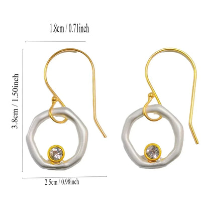 Pendientes Vintage de Oro y Plata con Circonitas