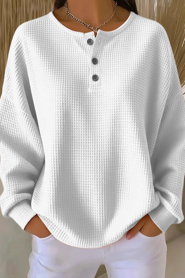Aurelie | Henley Shirt with Waffle Structure