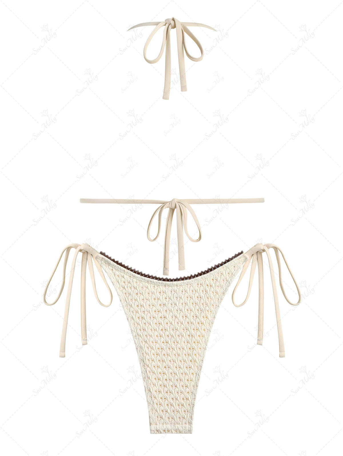 Salma | Conjunto de bikini de triángulo con lazo vintage