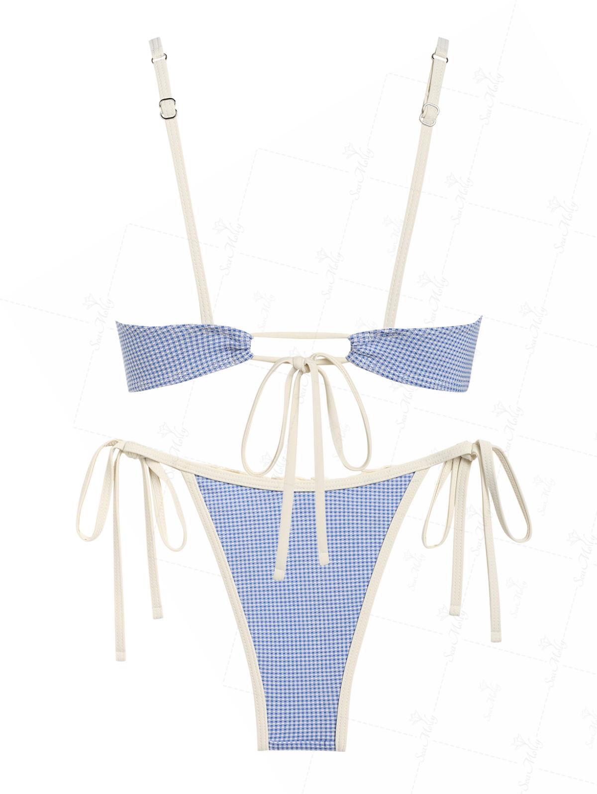 Siena | Conjunto de bikini vintage de cuadros que abraza tu figura