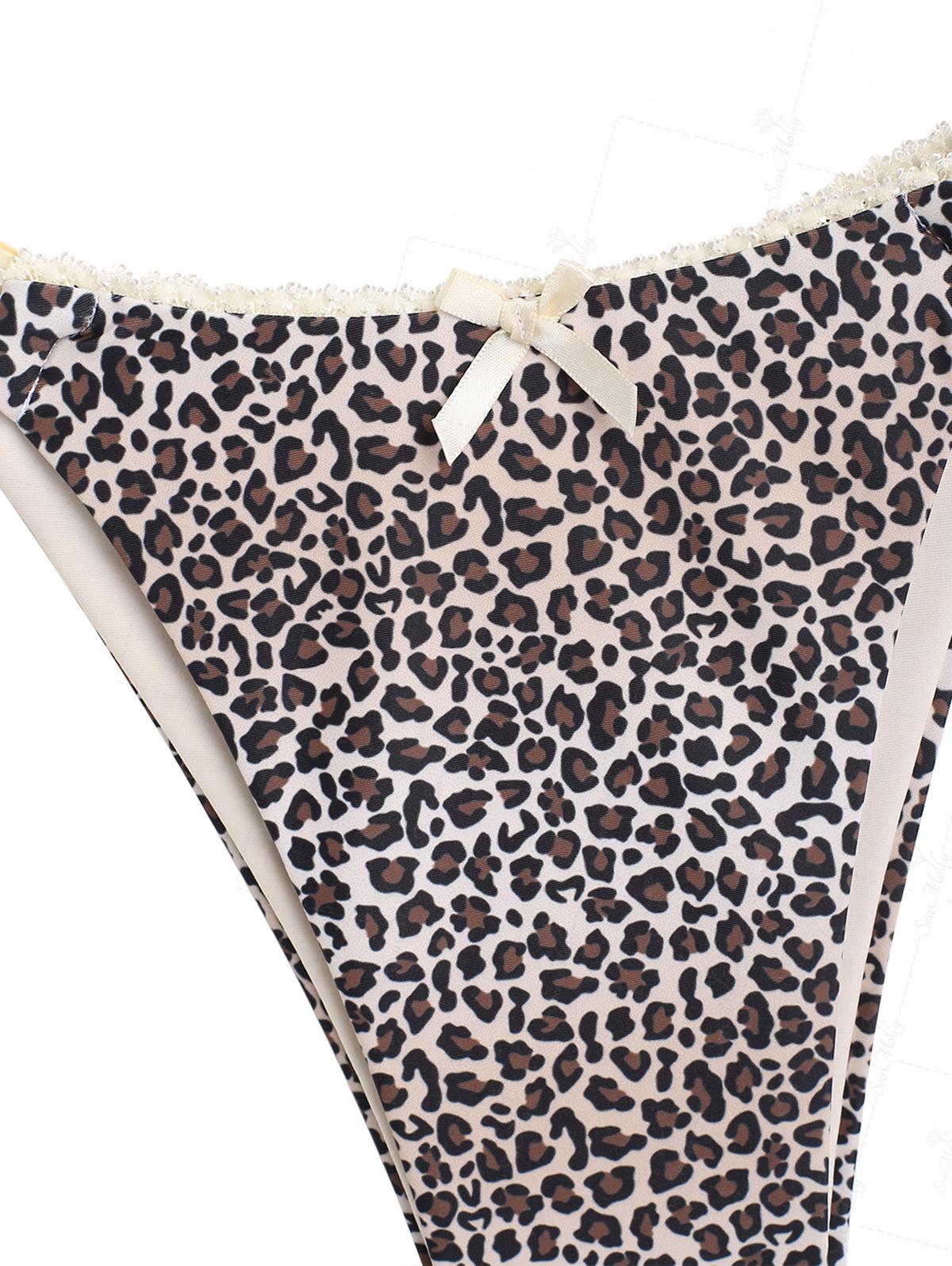 Ada | Conjunto de bikini de triángulo con decoración de leopardo