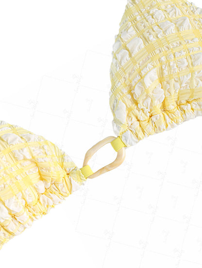Ona | Conjunto de bikini amarillo sol con textura