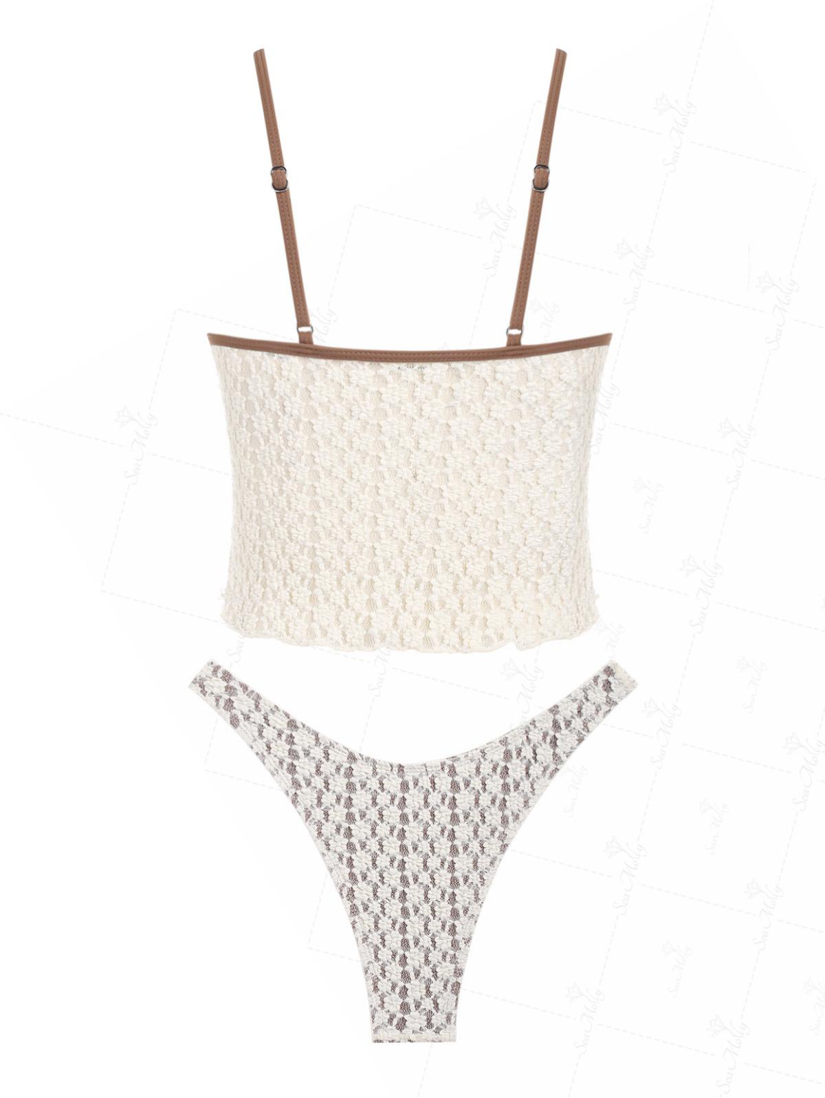 Zahara | Conjunto de bikini con bordado de encaje