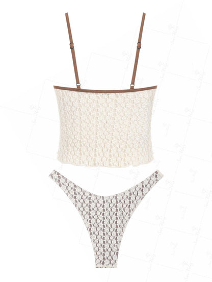 Zahara | Conjunto de bikini con bordado de encaje