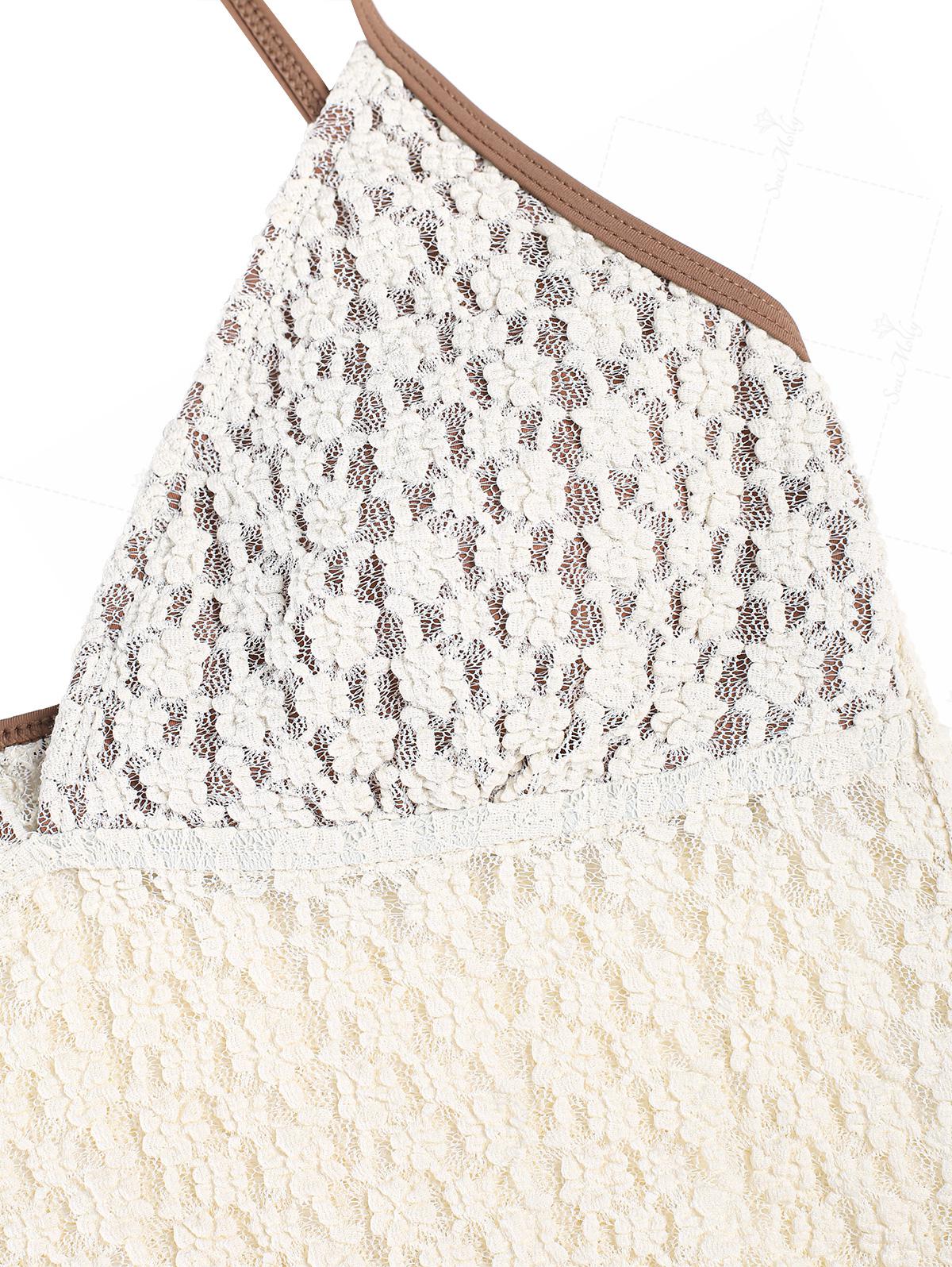 Zahara | Conjunto de bikini con bordado de encaje