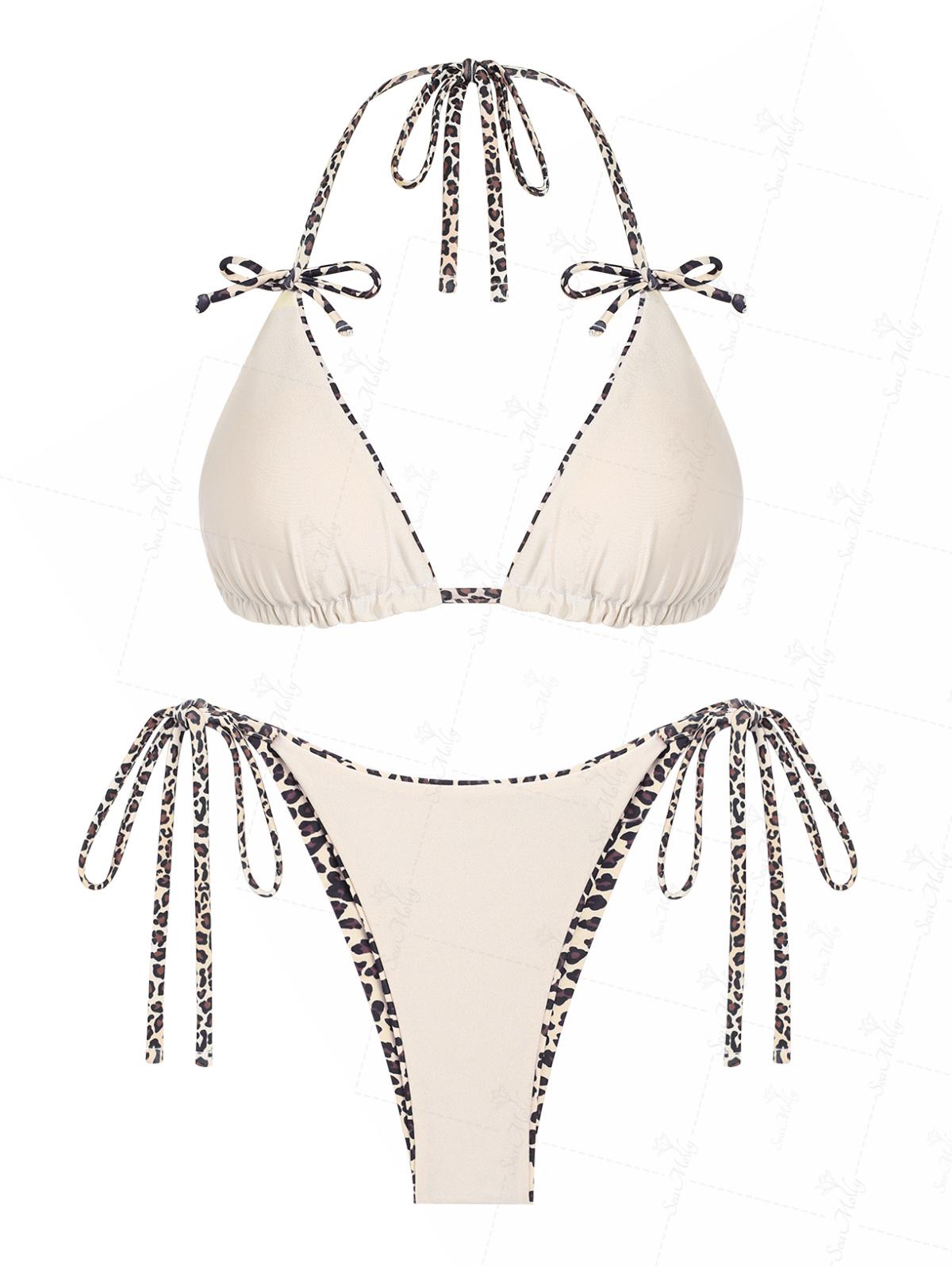 Lola | Conjunto bikini reversible con estampado de leopardo