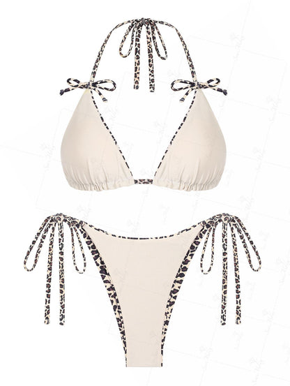 Lola | Conjunto bikini reversible con estampado de leopardo