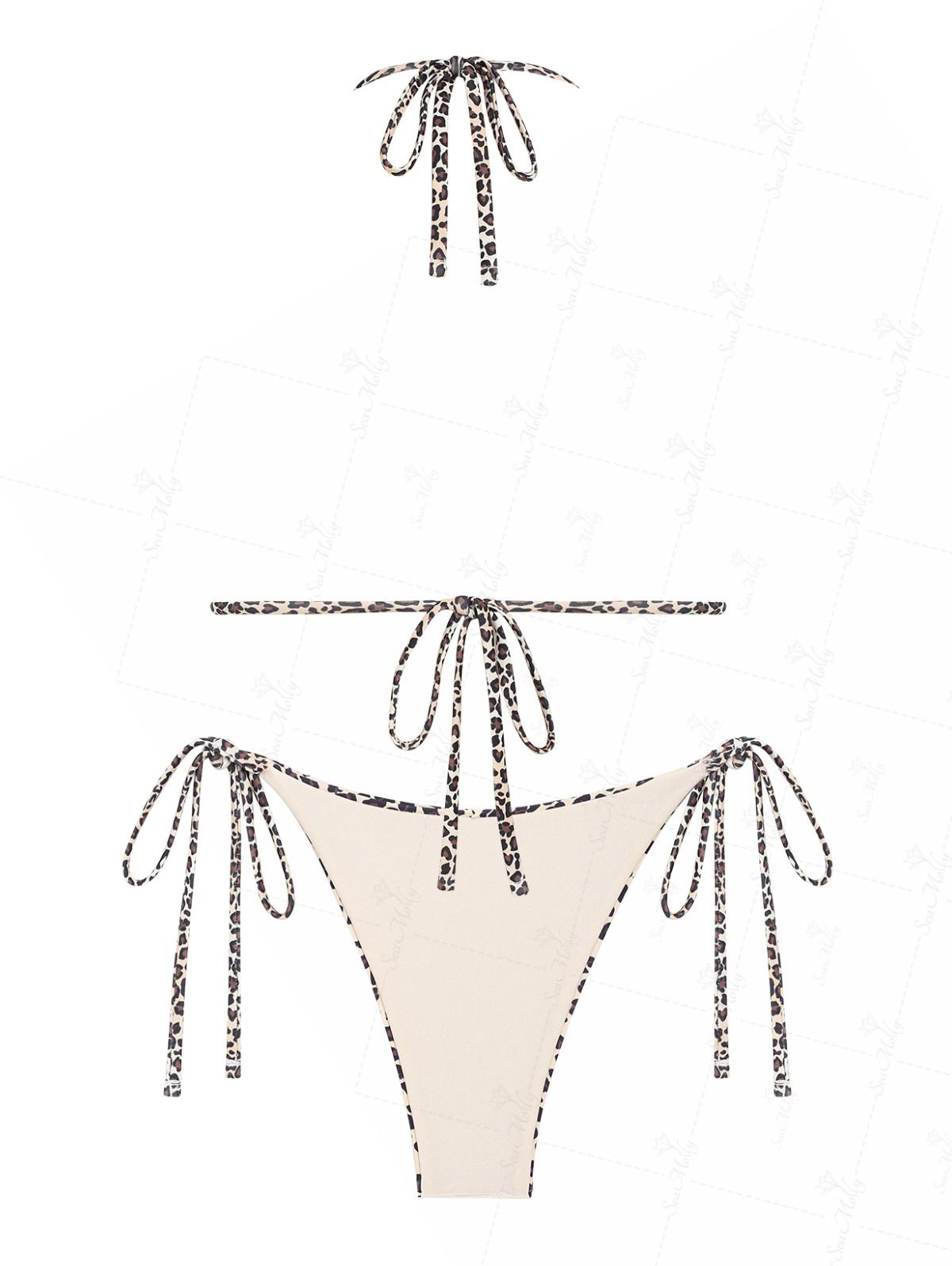 Lola | Conjunto bikini reversible con estampado de leopardo